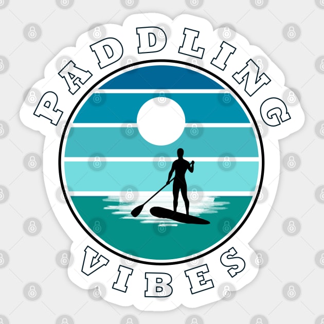 Paddling Vibes -retro- Paddle Boarder Sticker by AnturoDesign